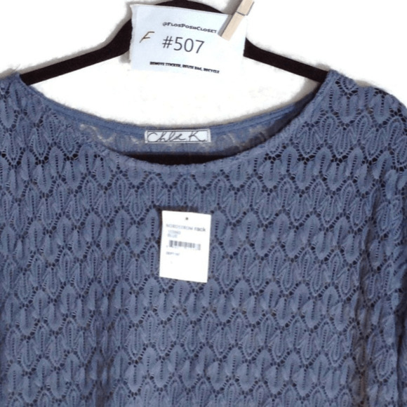 Chloe K Large Knit Lace Sweater Top Long Sleeve Delicate Cottagecore Grandmacore - Picture 4 of 10